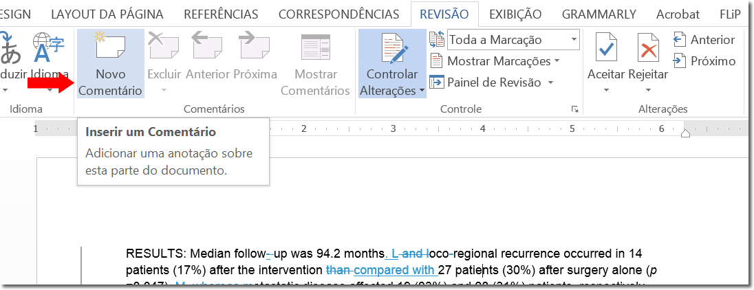 Aceitar mudanças 5 - controle de alterações - Word