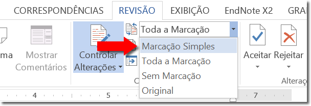 Visualização de alterações